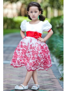 Beautiful Red Modest Flower Girl Dress
