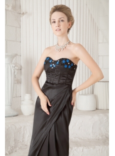 Black and Royal Sheath Little Black Prom Dress