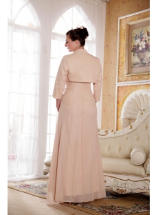 Champagne Mother of Bride Dress with Long Sleeves Jacket