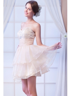 Champagne Short Cocktail Dress with Sweetheart