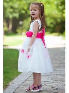 Cute Princess Flower Girl Dresses with Hot Pink
