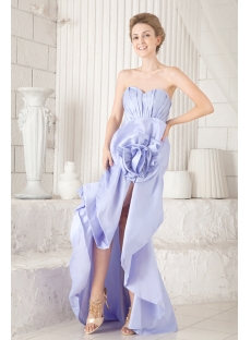 Elegant Lavender High-low Prom Dress with Floral