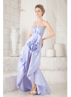 Elegant Lavender High-low Prom Dress with Floral