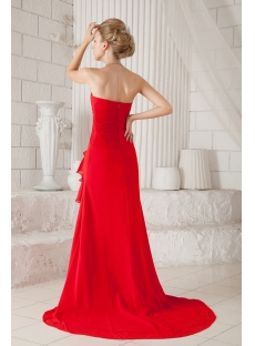 Elegant Red Long Chiffon Evening Dress