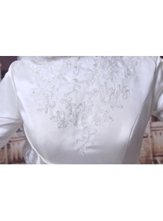 Elegant Satin A-line Muslim Bridal Gown