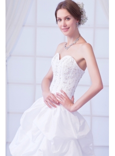 Embroidery Pick up Ball Gown Wedding Dress 2012