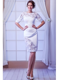Formal Short Bridal Gowns with Middle Sleeves