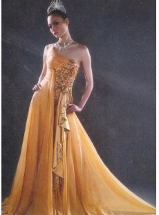 Glamorous Orange One Shoulder Pageant Prom Dresses