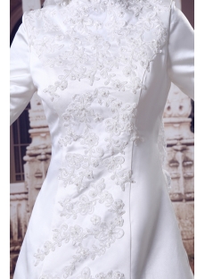High Neckline Modest Long Sleeves Islamic Wedding Gown