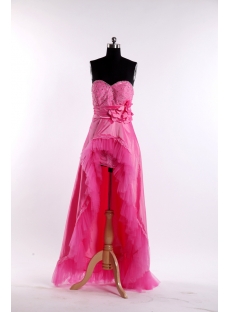 Hot Pink Romantic Cocktail Dress with High-low