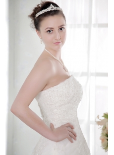 Ivory Organza A-line Cheap Plus Size Bridal Gowns