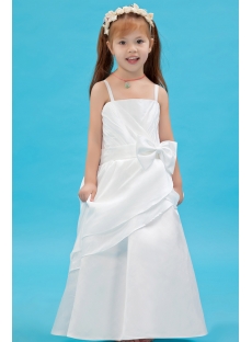 Ivory Straps Long Taffeta Mini Bridal Gowns