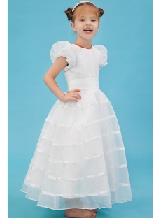 Ivory Toddler Flower Girl Dresses Cheap with Short Sleeves
