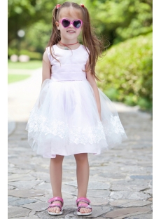 Ivory Vintage Tulle Flower Girl Ball Gown