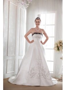 Ivory and Black Classical Bridal Gown 2013