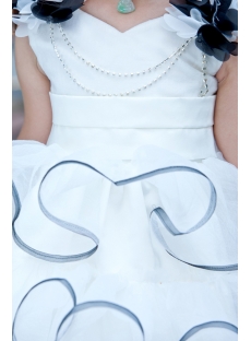 Ivory and Navy Cute Flower Girl Dresses