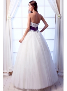 Long Tulle Pretty Quinceanera Dress with Purple Flowers