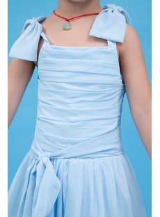 Lovely Blue Flower Girl Dress with Straps