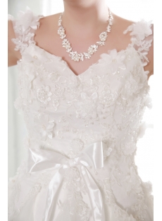 Luxury Puffy Flowers 2013 Bridal Gowns with Straps