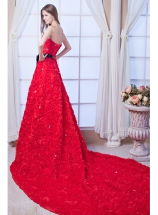 Luxury Red Rose Bridal Gowns 2013 with Black
