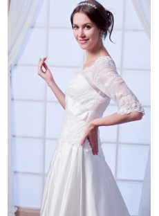 Modest Formal Lace Bridal Gown with Middle Length Sleeves