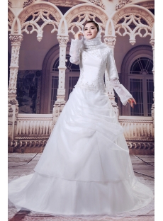 Modest Long Sleeves Arab Wedding Dresses