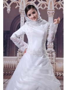 Modest Long Sleeves Arab Wedding Dresses