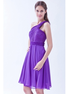 One Shoulder Cheap Purple Short Homecoming Dresses