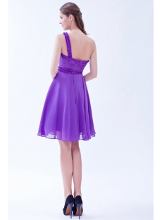 One Shoulder Cheap Purple Short Homecoming Dresses