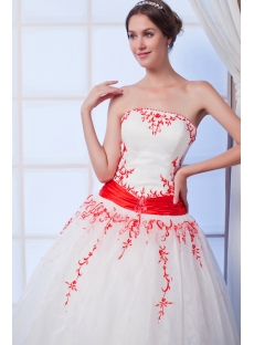 Princess Ball Gown Quinceanera Dress with Red