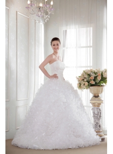 Puffy Ruffle Ball Gown Wedding Dresses with Basque