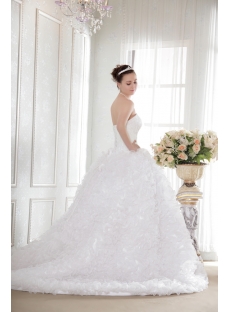 Puffy Ruffle Ball Gown Wedding Dresses with Basque