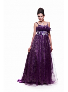 Purple Plus Size Cocktail Dress Long