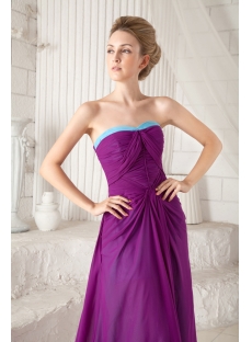 Purple Plus Size Formal Evening Dress with Train