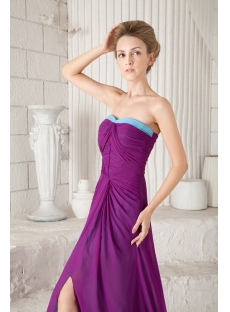 Purple Plus Size Formal Evening Dress with Train