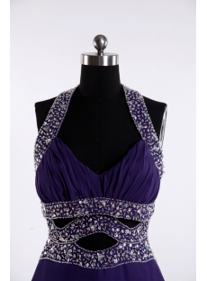 Purple Sexy Club Dress with Halter