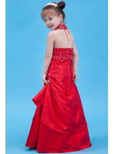 Red Halter Mini Bridal Dress for Girl