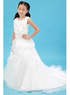 Romantic Mini Bridal Gowns for Flower Girl with Train