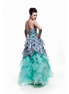Sage and Silver Strapless Cheap 15 Quinceanera Dresses