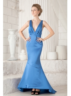 Sheath Blue Formal Evening Dress 2013