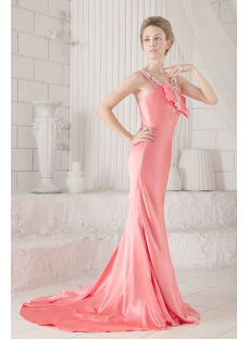 Sheath Coral Evening Dresses for Women