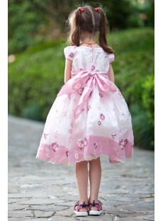 Short Pink Flower Girl Dresses with Cap Sleeves