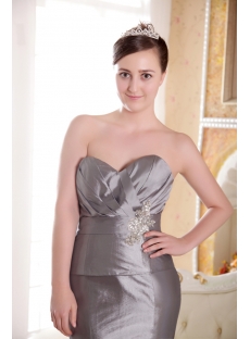 Silver Sheath Winter Prom Dress 2013