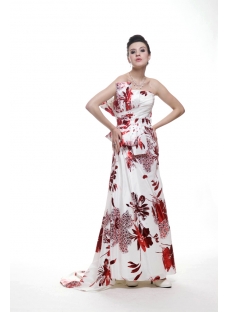 Special Red Printed Prom Party Dress 2011