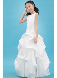 Taffeta Modest Mini Bridal Gown with Pick up Skirt