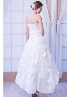 White Strapless Short Ball Gown Wedding Dress