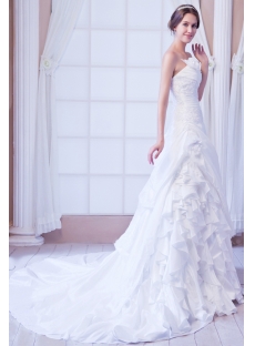 White Taffeta Affordable Bridal Gowns for Spring