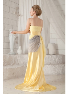 Yellow and Gray 2013 Prom Dresses with Train