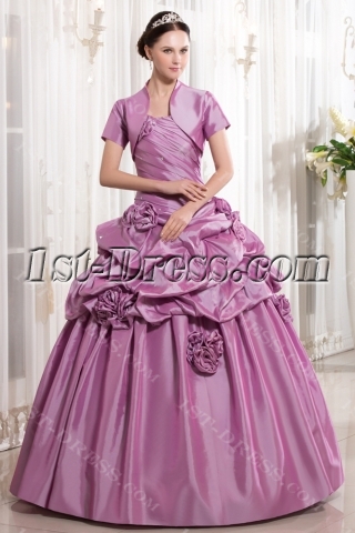 Beautiful Lilac Cute Quinceanera Gown with Short Jacket