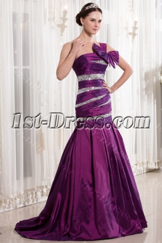 Fuchsia Mermaid Style Quinceanera Dresses with One Shoulder